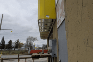 Steel door replacement and signage repair Godfathers pizza in dunville Steel door replacement and signage repair Godfathers pizza in dunville