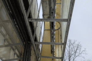 Steel door replacement and signage repair Godfathers pizza in dunville Steel door replacement and signage repair Godfathers pizza in dunville